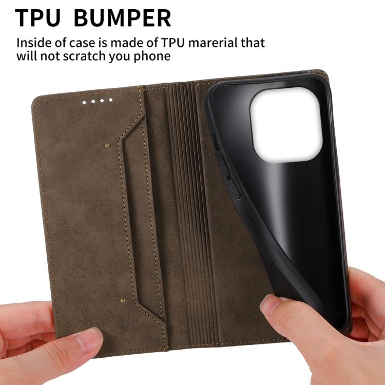 For Xiaomi 15T 5G Business Solid Color Magnetic RFID Leather Phone Case
