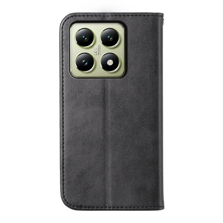 For Xiaomi 14T Cubic Grid Calf Texture Magnetic Leather Phone Case