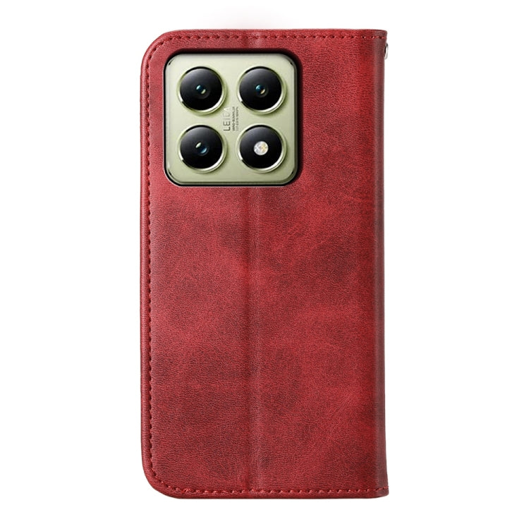 For Xiaomi 14T Cubic Grid Calf Texture Magnetic Leather Phone Case
