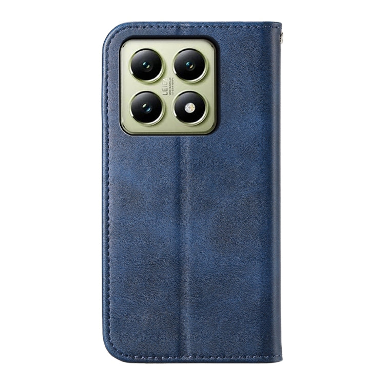 For Xiaomi 14T Cubic Grid Calf Texture Magnetic Leather Phone Case