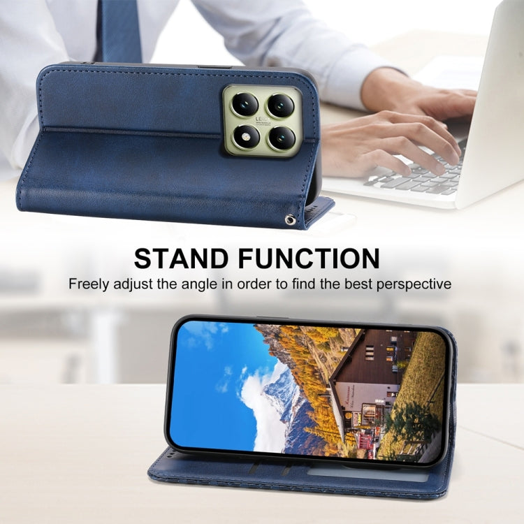 For Xiaomi 14T Cubic Grid Calf Texture Magnetic Leather Phone Case