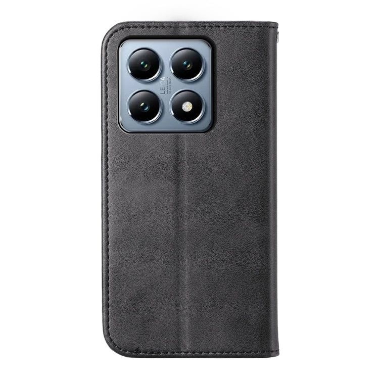 For Xiaomi 14T Pro Cubic Grid Calf Texture Magnetic Leather Phone Case