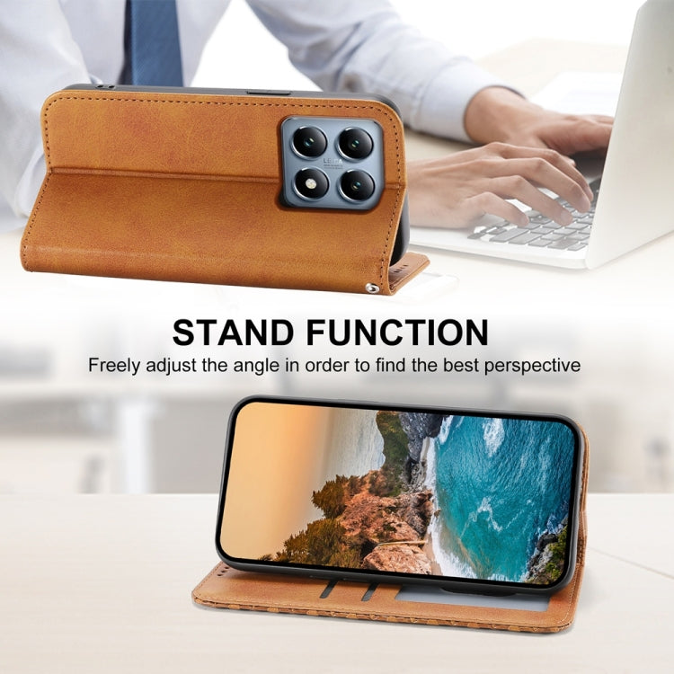 For Xiaomi 14T Pro Cubic Grid Calf Texture Magnetic Leather Phone Case