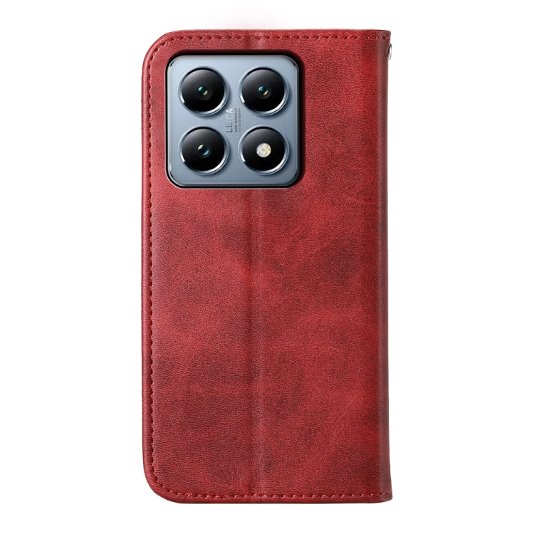 For Xiaomi 14T Pro Cubic Grid Calf Texture Magnetic Leather Phone Case