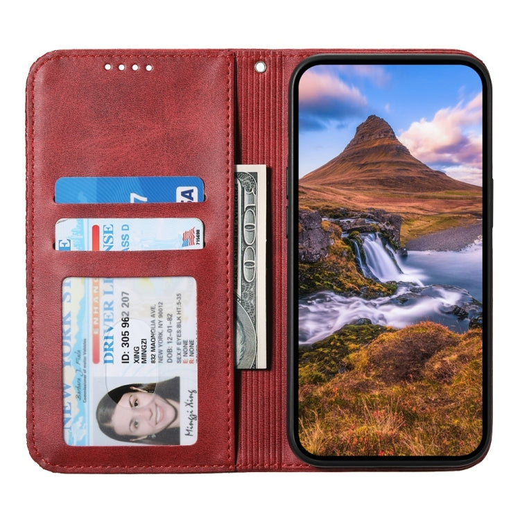 For Xiaomi 14T Pro Cubic Grid Calf Texture Magnetic Leather Phone Case