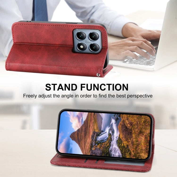 For Xiaomi 14T Pro Cubic Grid Calf Texture Magnetic Leather Phone Case