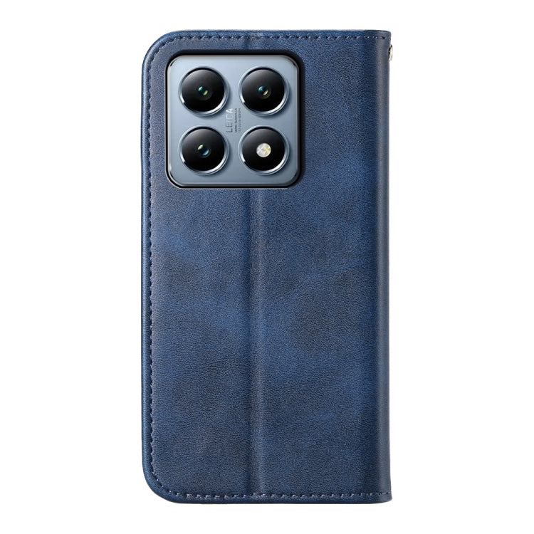 For Xiaomi 14T Pro Cubic Grid Calf Texture Magnetic Leather Phone Case