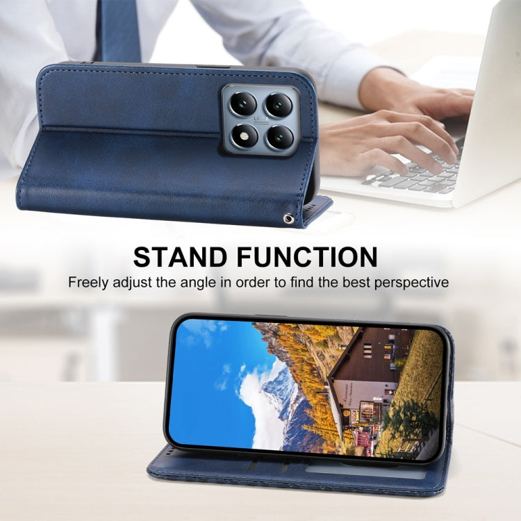 For Xiaomi 14T Pro Cubic Grid Calf Texture Magnetic Leather Phone Case