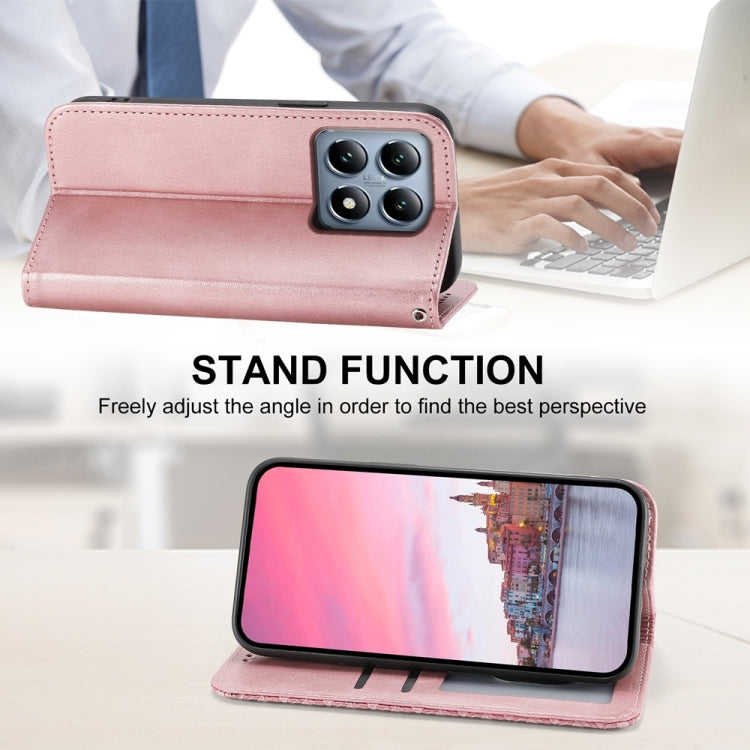 For Xiaomi 14T Pro Cubic Grid Calf Texture Magnetic Leather Phone Case