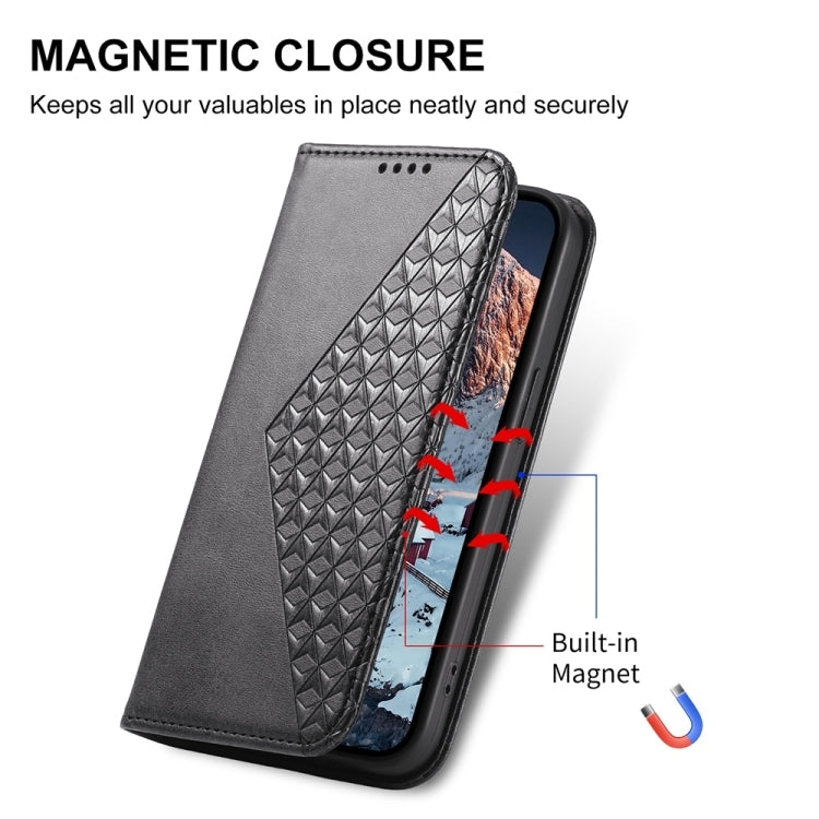For Xiaomi 15 Cubic Grid Calf Texture Magnetic Leather Phone Case