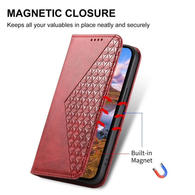 For Xiaomi 15 Cubic Grid Calf Texture Magnetic Leather Phone Case