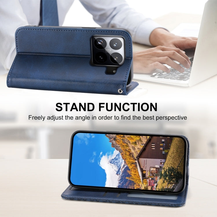 For Xiaomi 15 Pro Cubic Grid Calf Texture Magnetic Leather Phone Case