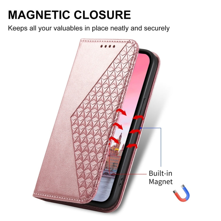 For Xiaomi 15 Pro Cubic Grid Calf Texture Magnetic Leather Phone Case