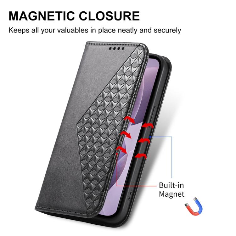 For Xiaomi 15 Ultra Cubic Grid Calf Texture Magnetic Leather Phone Case