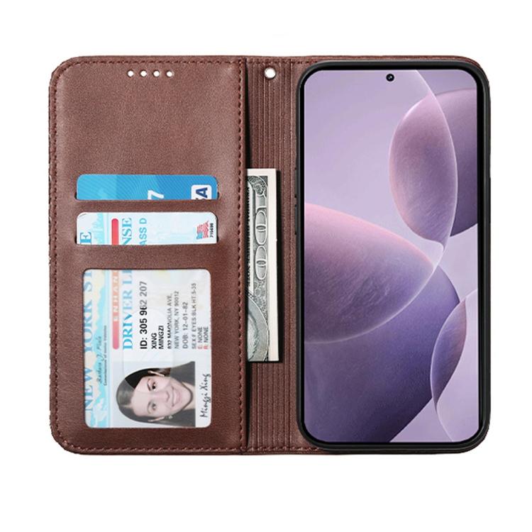 For Xiaomi 15 Ultra Cubic Grid Calf Texture Magnetic Leather Phone Case