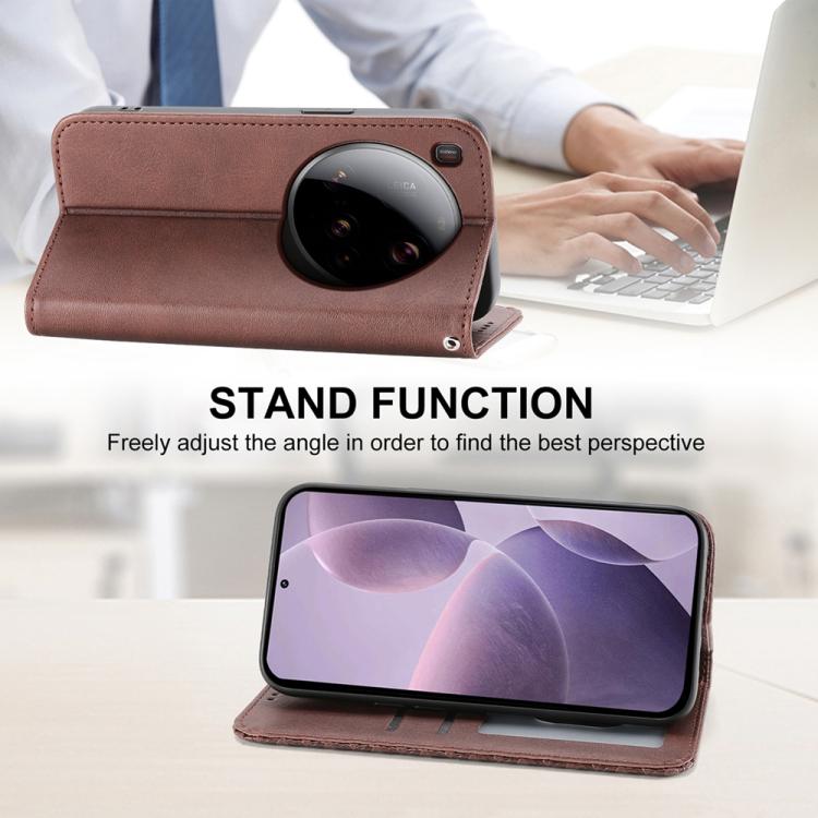 For Xiaomi 15 Ultra Cubic Grid Calf Texture Magnetic Leather Phone Case