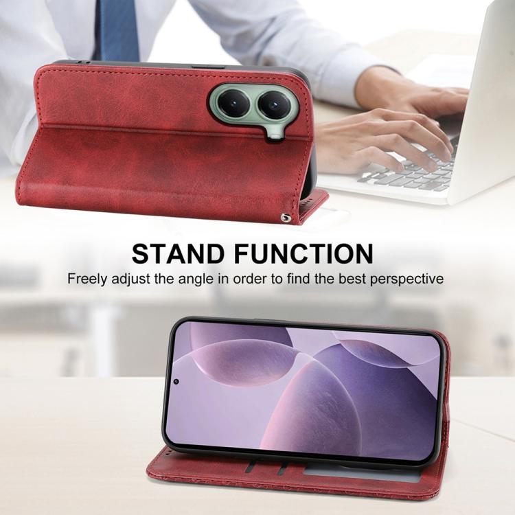 For Xiaomi Poco X7 Pro / Redmi Turbo 4 Cubic Grid Calf Texture Magnetic Leather Phone Case