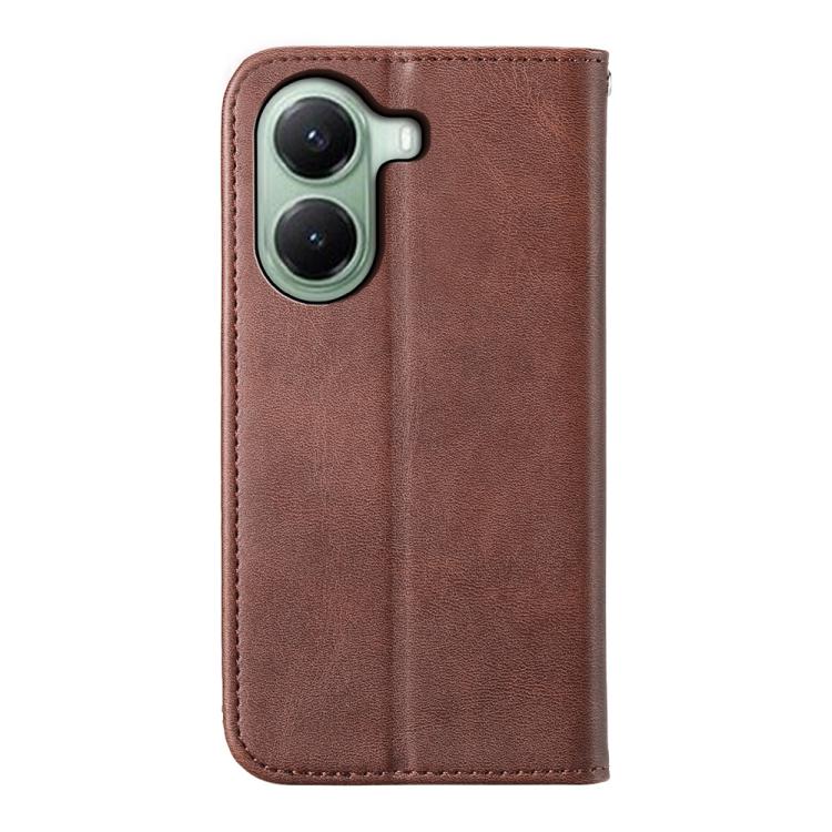 For Xiaomi Poco X7 Pro / Redmi Turbo 4 Cubic Grid Calf Texture Magnetic Leather Phone Case