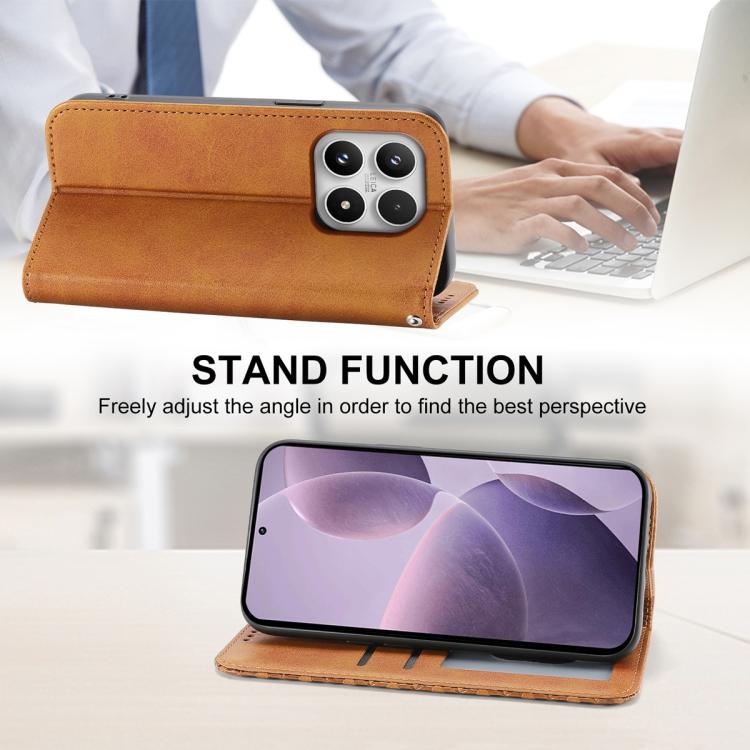 For Xiaomi 17 Cubic Grid Calf Texture Magnetic Leather Phone Case