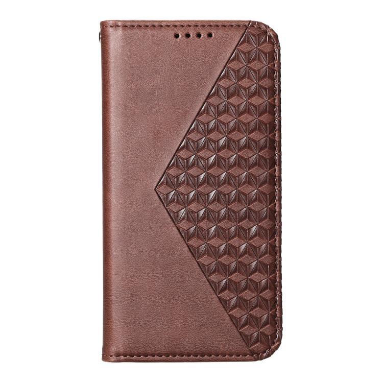 For Xiaomi 17 Cubic Grid Calf Texture Magnetic Leather Phone Case