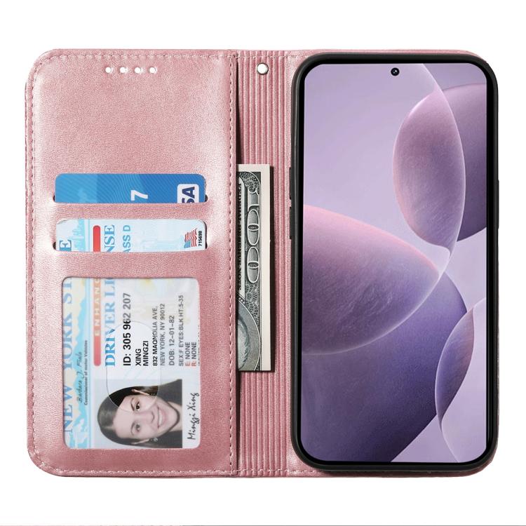 For Xiaomi 17 Cubic Grid Calf Texture Magnetic Leather Phone Case