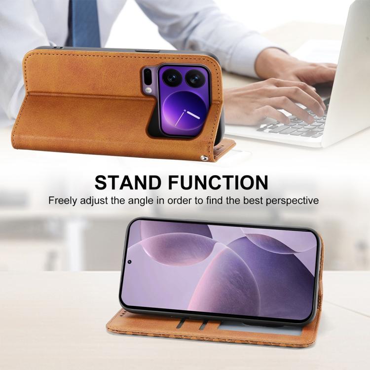 For Xiaomi 17 Pro Cubic Grid Calf Texture Magnetic Leather Phone Case