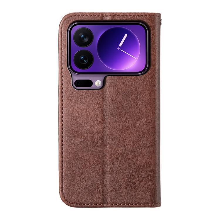 For Xiaomi 17 Pro Cubic Grid Calf Texture Magnetic Leather Phone Case