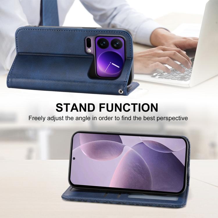 For Xiaomi 17 Pro Cubic Grid Calf Texture Magnetic Leather Phone Case