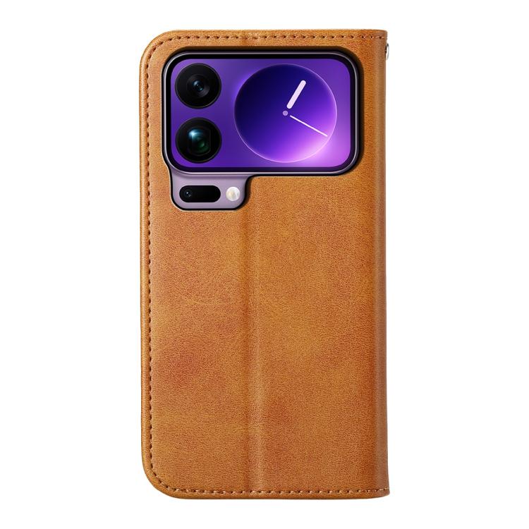 For Xiaomi 17 Pro Max Cubic Grid Calf Texture Magnetic Leather Phone Case