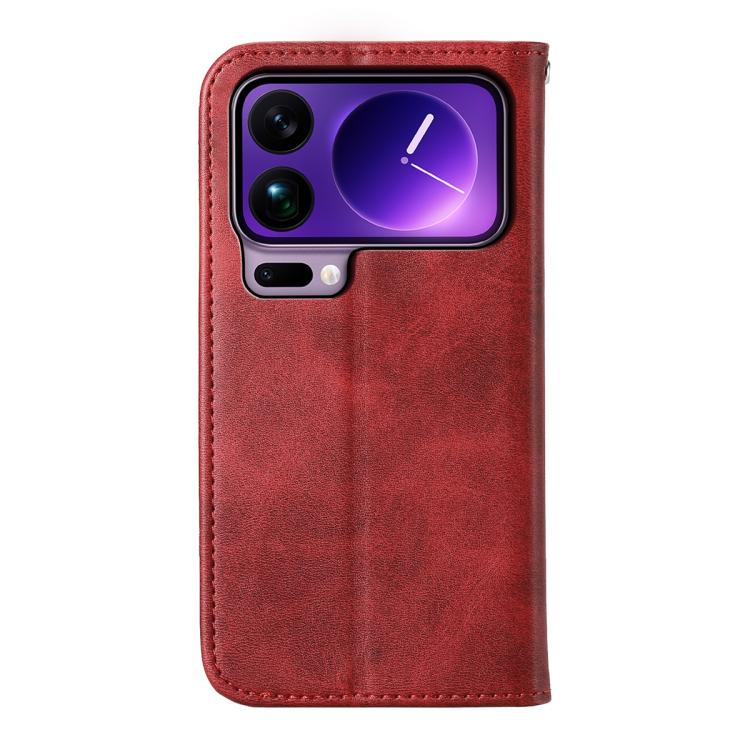 For Xiaomi 17 Pro Max Cubic Grid Calf Texture Magnetic Leather Phone Case