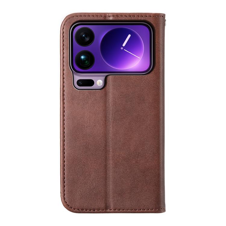 For Xiaomi 17 Pro Max Cubic Grid Calf Texture Magnetic Leather Phone Case