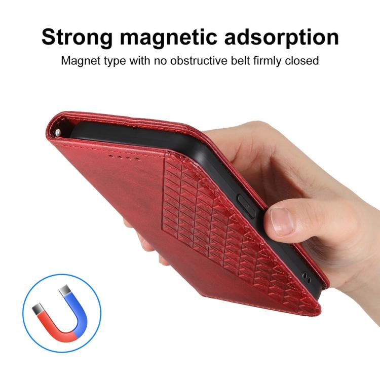For Xiaomi 15T 5G Cubic Grid Calf Texture Magnetic Leather Phone Case