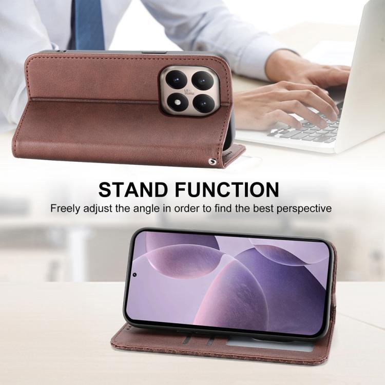 For Xiaomi 15T 5G Cubic Grid Calf Texture Magnetic Leather Phone Case