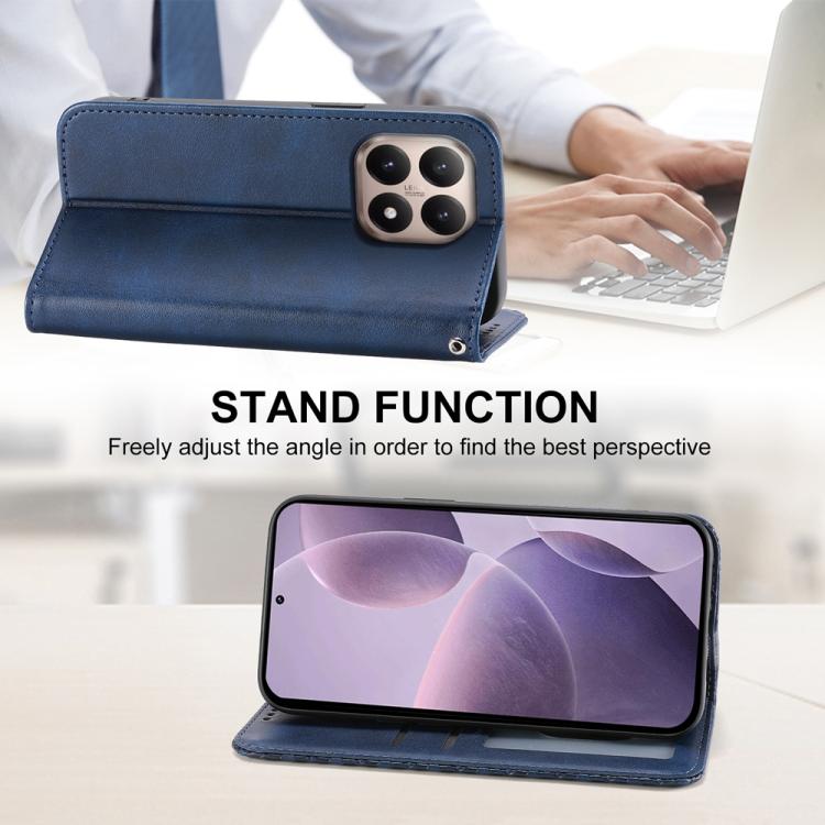 For Xiaomi 15T 5G Cubic Grid Calf Texture Magnetic Leather Phone Case