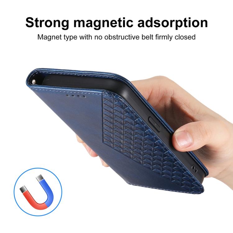 For Xiaomi 15T 5G Cubic Grid Calf Texture Magnetic Leather Phone Case