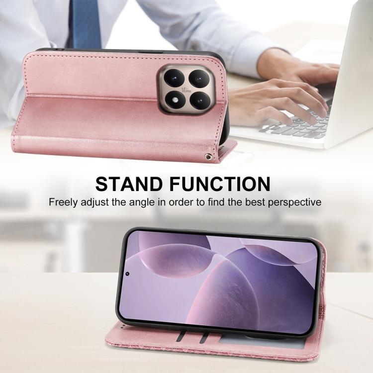 For Xiaomi 15T 5G Cubic Grid Calf Texture Magnetic Leather Phone Case