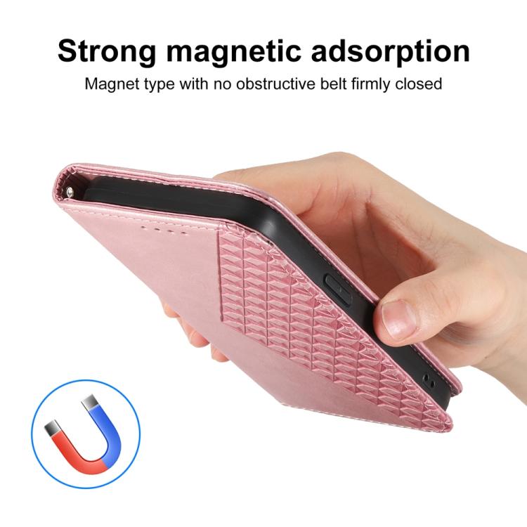 For Xiaomi 15T 5G Cubic Grid Calf Texture Magnetic Leather Phone Case