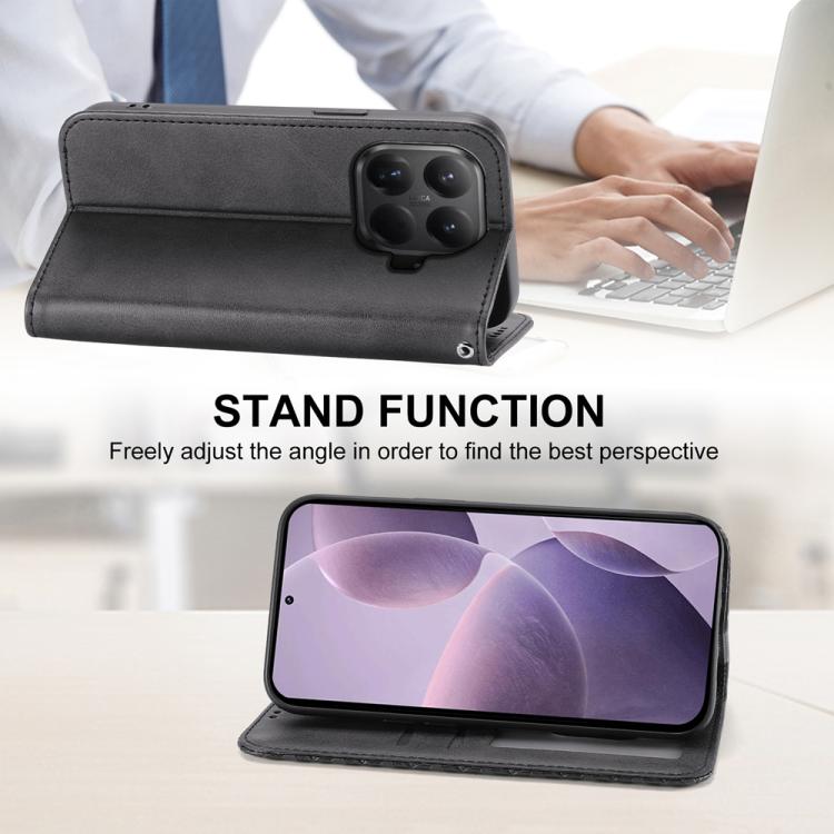 For Xiaomi 15T Pro 5G Cubic Grid Calf Texture Magnetic Leather Phone Case