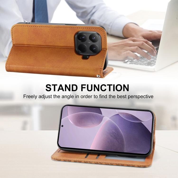 For Xiaomi 15T Pro 5G Cubic Grid Calf Texture Magnetic Leather Phone Case