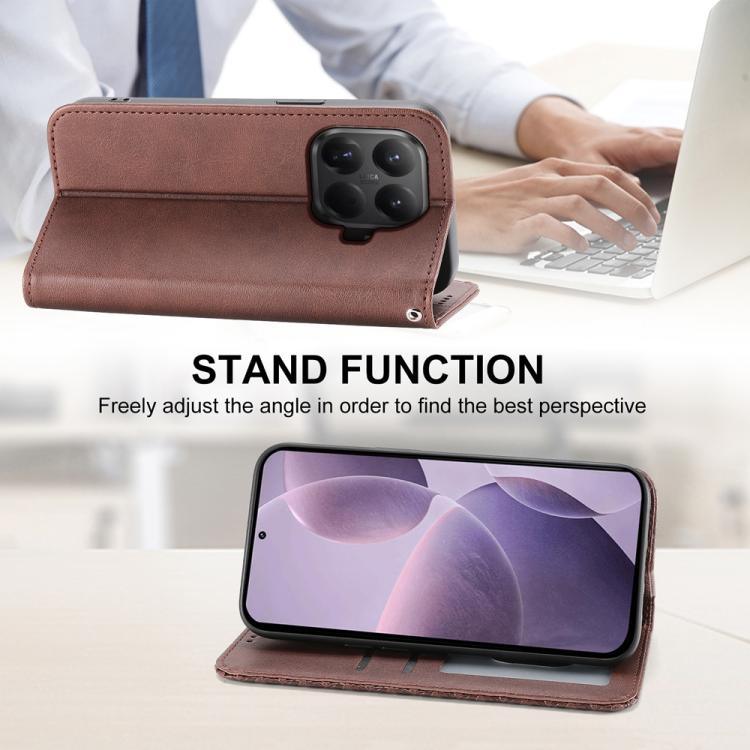 For Xiaomi 15T Pro 5G Cubic Grid Calf Texture Magnetic Leather Phone Case