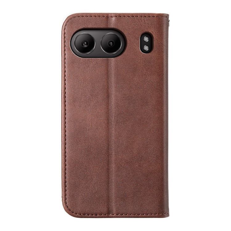 For OnePlus Nord 4 5G Cubic Grid Calf Texture Magnetic Leather Phone Case