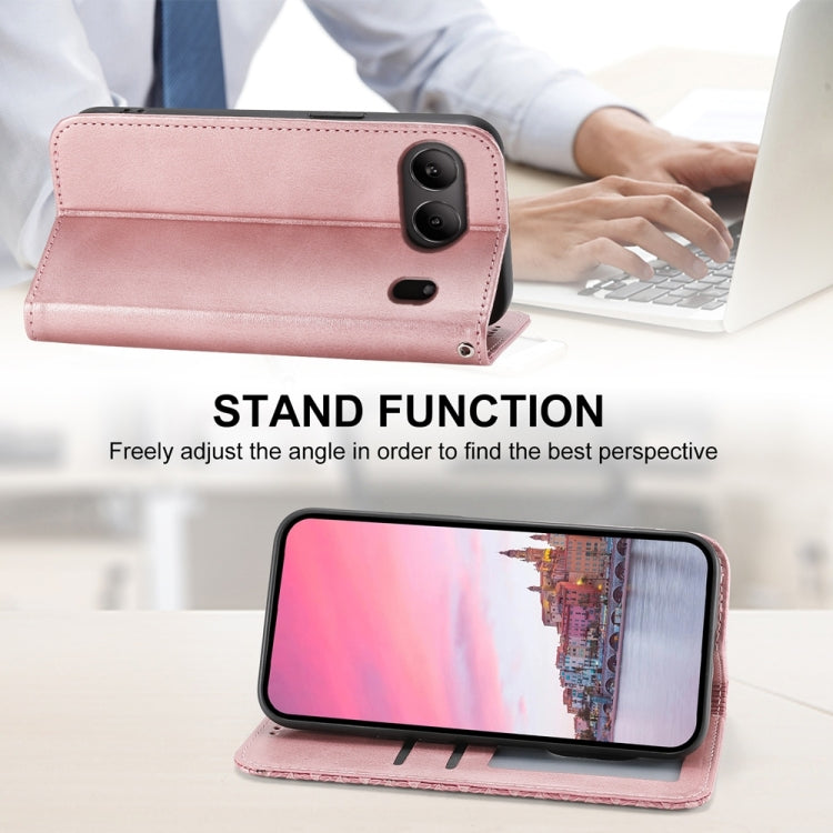 For OnePlus Nord 4 5G Cubic Grid Calf Texture Magnetic Leather Phone Case