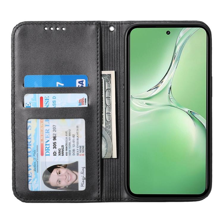 For OnePlus 13R / Ace 5 / Ace 5 Pro Cubic Grid Calf Texture Magnetic Leather Phone Case