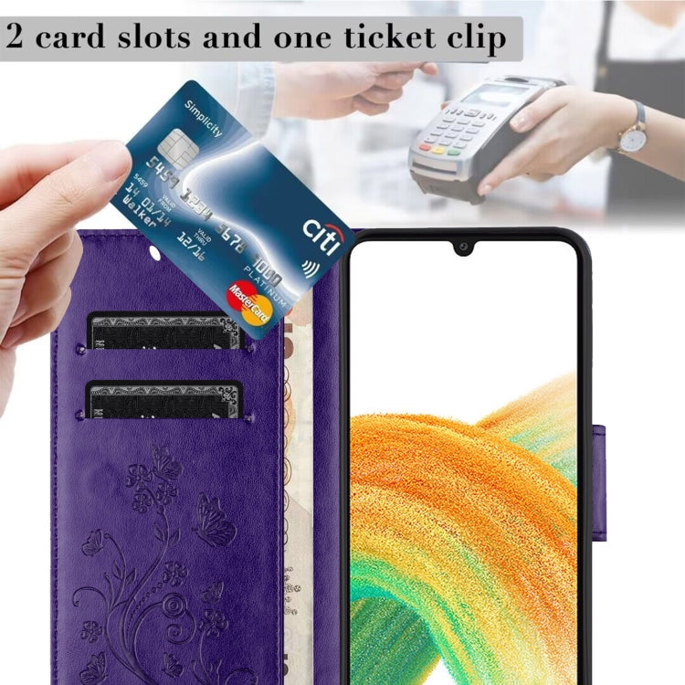 For Samsung Galaxy A16 / A26 5G Butterfly Flower Pattern Flip Leather Phone Case