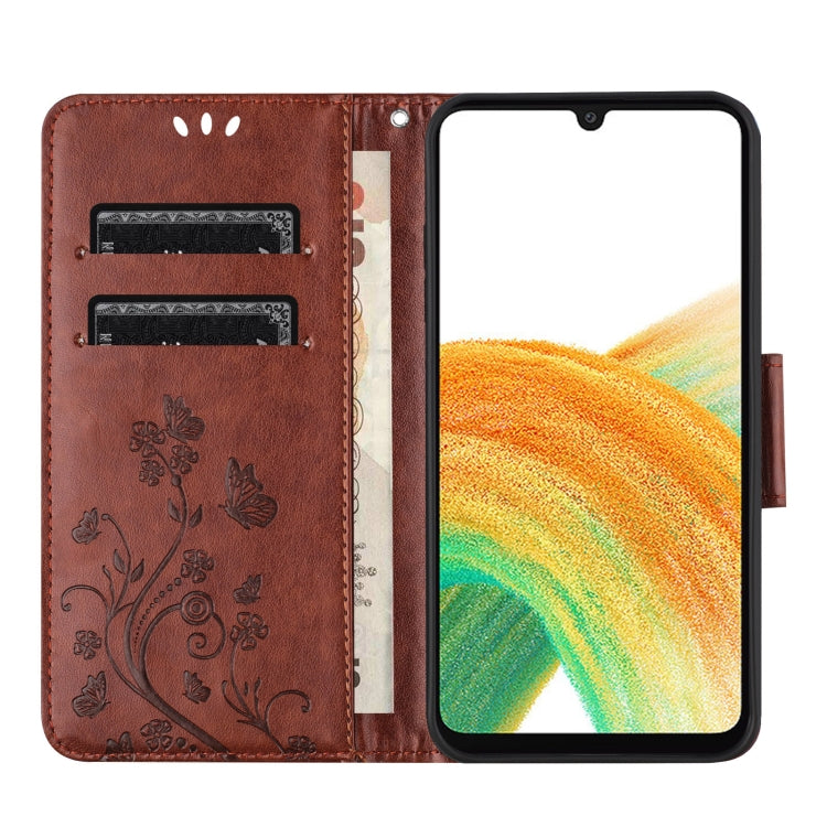 For Samsung Galaxy A36 5G Butterfly Flower Pattern Flip Leather Phone Case