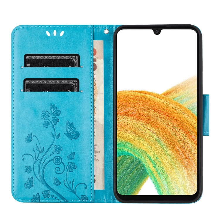 For Samsung Galaxy A36 5G Butterfly Flower Pattern Flip Leather Phone Case