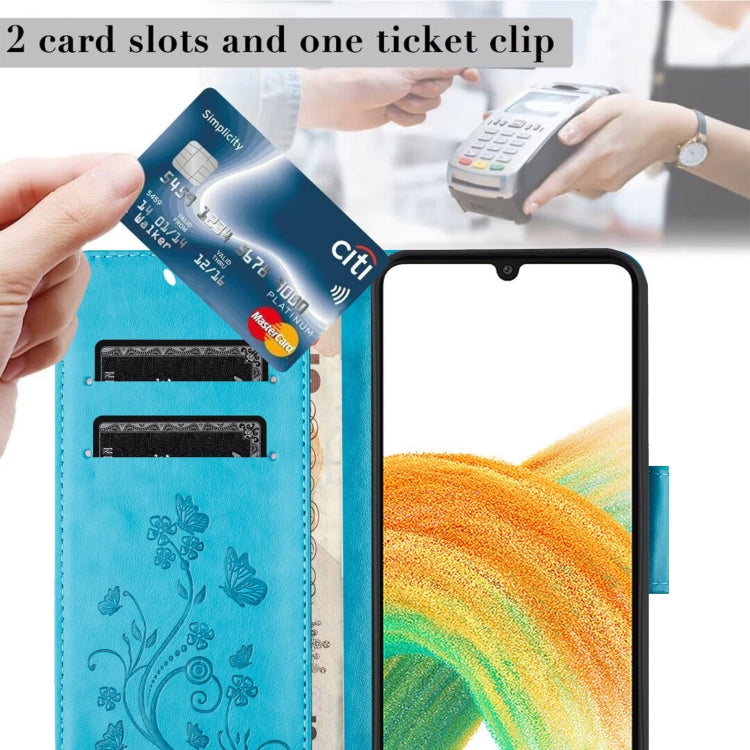 For Samsung Galaxy A36 5G Butterfly Flower Pattern Flip Leather Phone Case