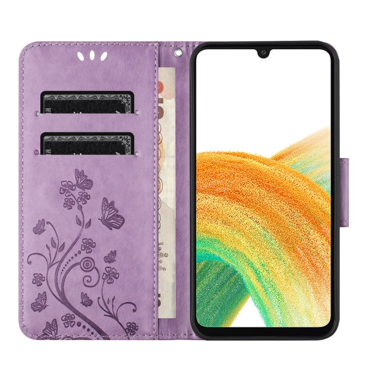 For Samsung Galaxy A36 5G Butterfly Flower Pattern Flip Leather Phone Case