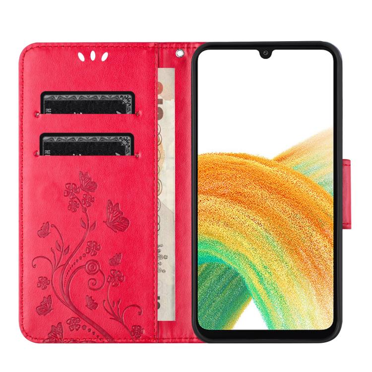 For Samsung Galaxy A56 5G Butterfly Flower Pattern Flip Leather Phone Case
