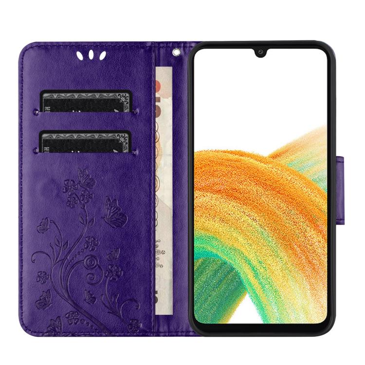 For Samsung Galaxy A56 5G Butterfly Flower Pattern Flip Leather Phone Case